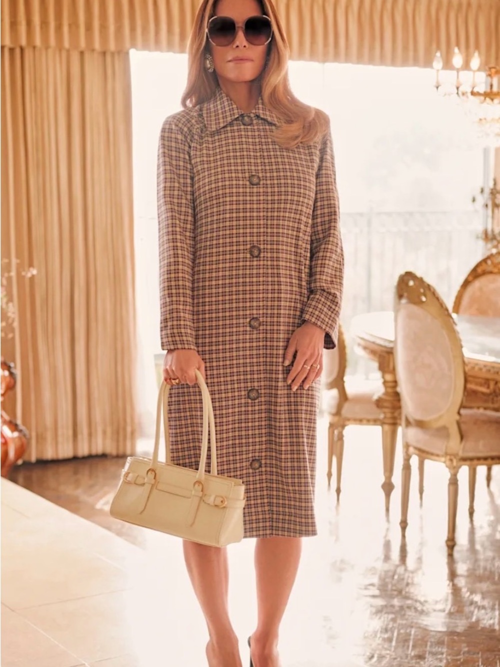 Reformation Beck Trench Coat Coco Plaid XS